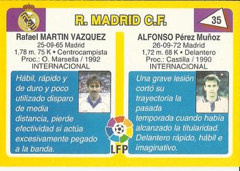 1995 Mundicromo Sport Futbol Total #35 Alfonso / Martin Vazquez Back