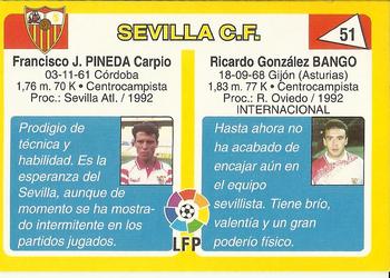 1995 Mundicromo Sport Futbol Total #51 Bango / Pineda Back