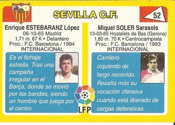 1995 Mundicromo Sport Futbol Total #52 Soler / Estebaranz Back
