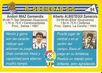1995 Mundicromo Sport Futbol Total #94 Albistegui / Imaz Back
