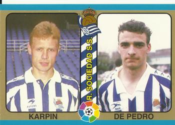 1995 Mundicromo Sport Futbol Total #96 Karpin / De Pedro Front