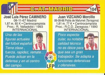 1995 Mundicromo Sport Futbol Total #104 Vizcaino / Caminero Back