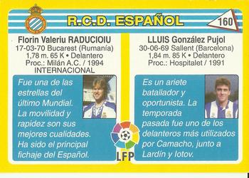 1995 Mundicromo Sport Futbol Total #160 Lluis / Raducioiu Back