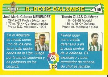 1995 Mundicromo Sport Futbol Total #166 Olias / Menendez Back