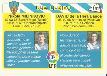 1995 Mundicromo Sport Futbol Total #191 David / Milinkovic Back