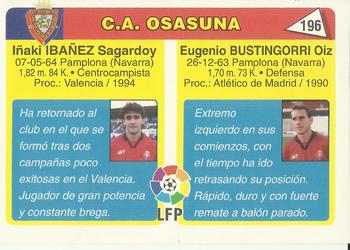 1995 Mundicromo Sport Futbol Total #196 Bustingorri / Ibañez Back