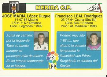 1995 Mundicromo Sport Futbol Total #229 Leal / Jose Maria Back