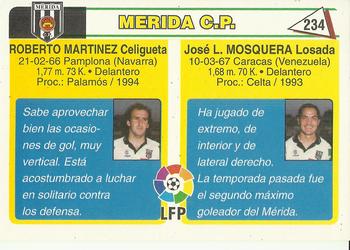 1995 Mundicromo Sport Futbol Total #234 Mosquera / Roberto Martinez Back