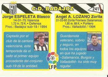 1995 Mundicromo Sport Futbol Total #241 Lozano / Espeleta Back