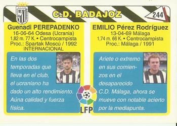 1995 Mundicromo Sport Futbol Total #244 Emilio I / Perepadenko Back