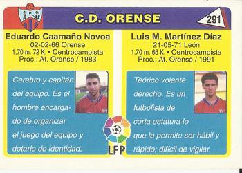 1995 Mundicromo Sport Futbol Total #291 Luismi / Nando Back