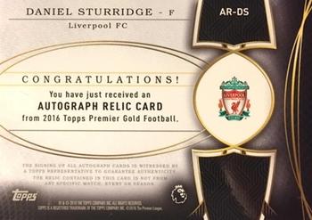 2016 Topps Premier Gold - Autograph Relics #AR-DS Daniel Sturridge Back