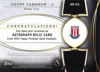 2016 Topps Premier Gold - Autograph Relics #AR-GC Geoff Cameron Back