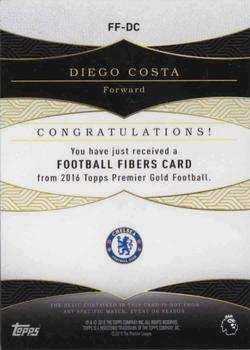 2016 Topps Premier Gold - Football Fibers Relics #FF-DC Diego Costa Back