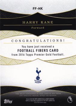 2016 Topps Premier Gold - Football Fibers Relics #FF-HK Harry Kane Back