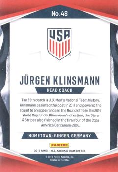 2016 Panini U.S. National Team - Holo #48 Jurgen Klinsmann Back