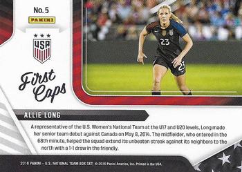 2016 Panini U.S. National Team - First Caps #5 Allie Long Back