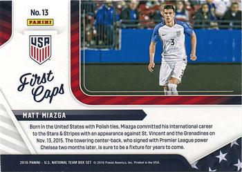 2016 Panini U.S. National Team - First Caps Holo #13 Matt Miazga Back