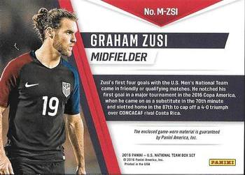 2016 Panini U.S. National Team - Memorabilia #M-ZSI Graham Zusi Back