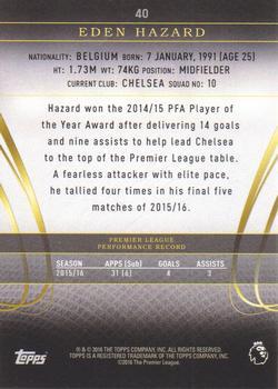 2016 Topps Premier Gold - Silver #40 Eden Hazard Back