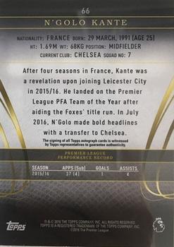 2016 Topps Premier Gold - Autographs Purple #66 N'Golo Kante Back