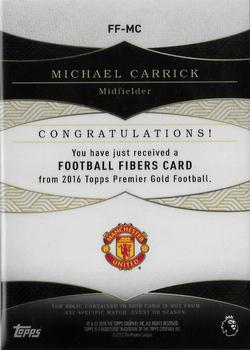 2016 Topps Premier Gold - Football Fibers Relics Black #FF-MC Michael Carrick Back