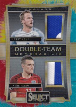 2016-17 Panini Select - Double Team Memorabilia Tie-Dye #DT-KV Harry Kane / Jamie Vardy Front