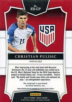 2016-17 Panini Select - Emerging Star Signatures #ES-CP Christian Pulisic Back