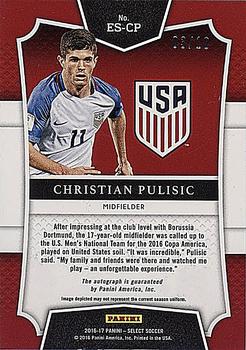 2016-17 Panini Select - Emerging Star Signatures Gold #ES-CP Christian Pulisic Back