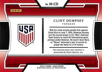 2016-17 Panini Select - Memorabilia #M-CD Clint Dempsey Back