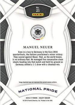 2016-17 Panini Select - National Pride #21 Manuel Neuer Back