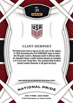 2016-17 Panini Select - National Pride #39 Clint Dempsey Back
