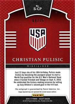 2016-17 Panini Select - Signatures #S-CP Christian Pulisic Back