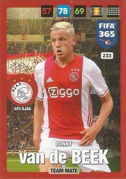 2016-17 Panini Adrenalyn XL FIFA 365 #233 Donny van de Beek Front