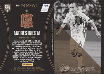 2016-17 Panini Black Gold - Man of the Match Medallions #MM-AI Andres Iniesta Back