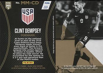 2016-17 Panini Black Gold - Man of the Match Medallions #MM-CD Clint Dempsey Back