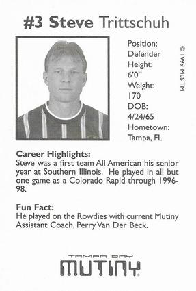 1999 Snickers Tampa Bay Mutiny #NNO Steve Trittschuh Back