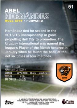 2016 Stadium Club Premier League - Gold Foil #51 Abel Hernandez Back