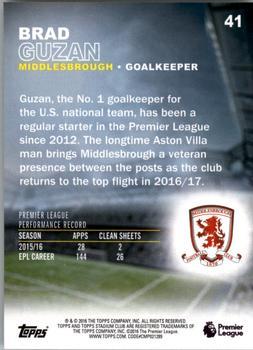 2016 Stadium Club Premier League - Members Only #41 Brad Guzan Back
