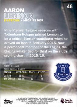 2016 Stadium Club Premier League - Members Only #46 Aaron Lennon Back