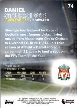 2016 Stadium Club Premier League - Members Only #74 Daniel Sturridge Back