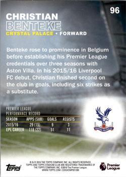 2016 Stadium Club Premier League - Members Only #96 Christian Benteke Back
