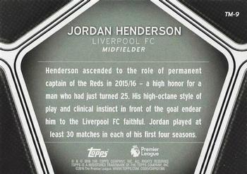 2016 Stadium Club Premier League - Team Marks #TM-9 Jordan Henderson Back
