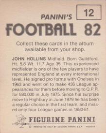 1981-82 Panini Football 82 (UK) #12 John Hollins Back