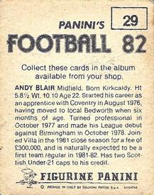 1981-82 Panini Football 82 (UK) #29 Andy Blair Back