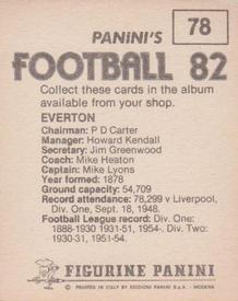 1981-82 Panini Football 82 (UK) #78 Club Badge Back