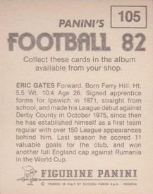 1981-82 Panini Football 82 (UK) #105 Eric Gates Back