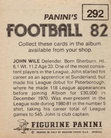 1981-82 Panini Football 82 (UK) #292 John Wile Back