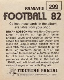 1981-82 Panini Football 82 (UK) #299 Bryan Robson Back