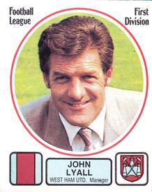 1981-82 Panini Football 82 (UK) #311 John Lyall Front